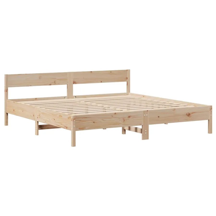 Cadre de lit sans matelas 180x200 cm bois massif de pin - 7