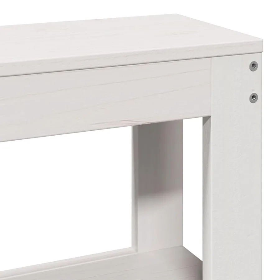 Cadre de lit sans matelas blanc 120x200 cm bois de pin massif - 10