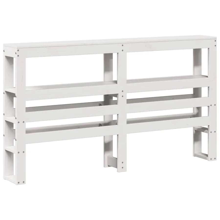 Cadre de lit sans matelas blanc 120x200 cm bois de pin massif - 6