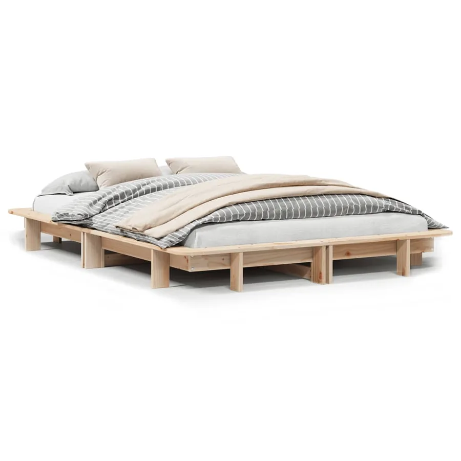 Cadre de lit sans matelas 120x190 cm bois de pin massif - 2