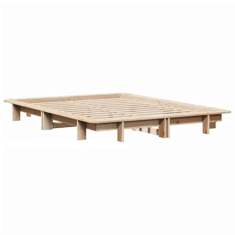 Cadre de lit sans matelas 120x190 cm bois de pin massif - 3