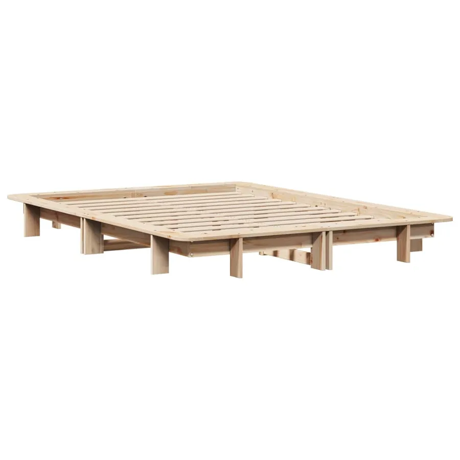 Cadre de lit sans matelas 120x190 cm bois de pin massif - 6