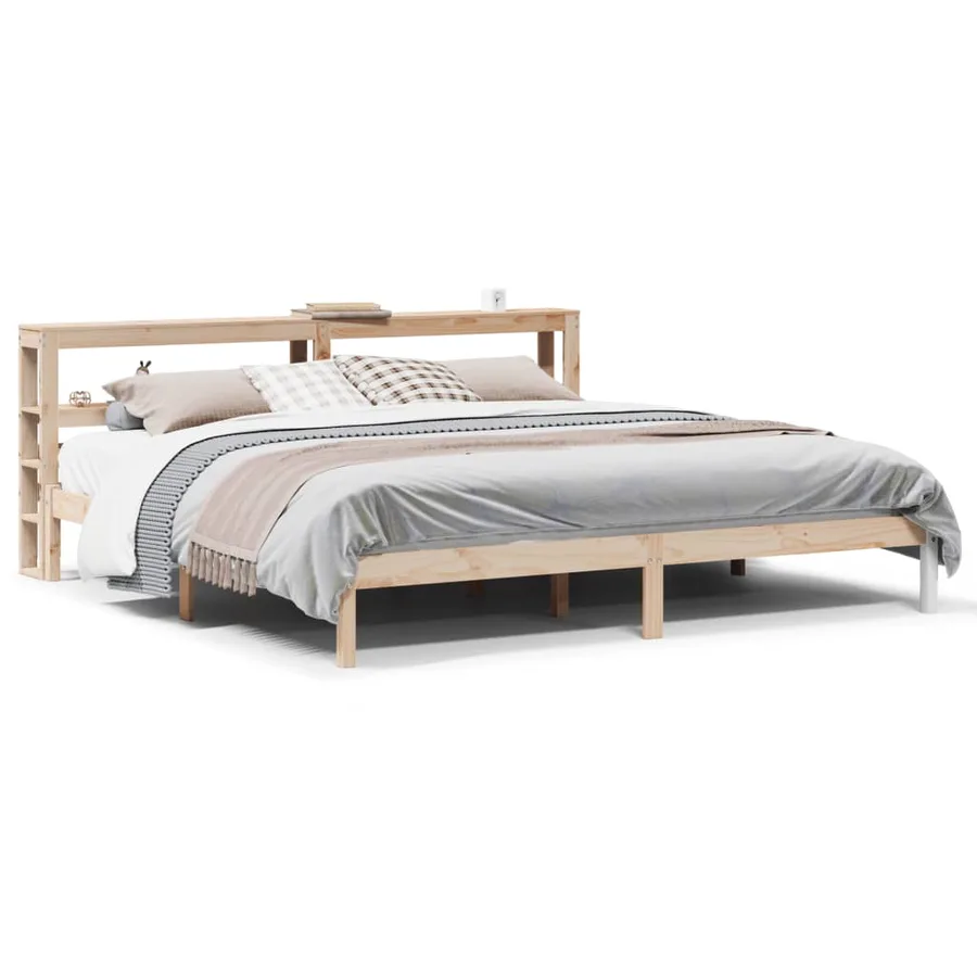 Cadre de lit sans matelas 180x200 cm bois massif de pin - 2