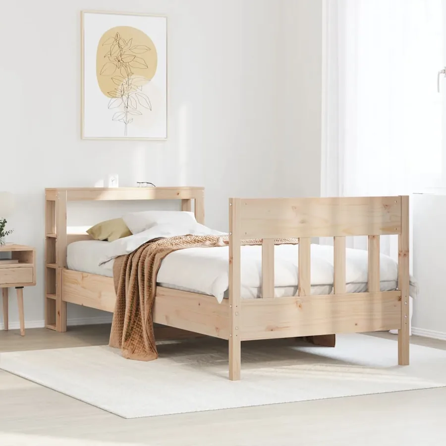 Cadre de lit sans matelas 90x200 cm bois de pin massif
