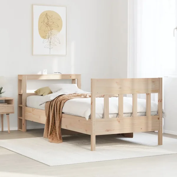 Cadre de lit sans matelas 90x200 cm bois de pin massif