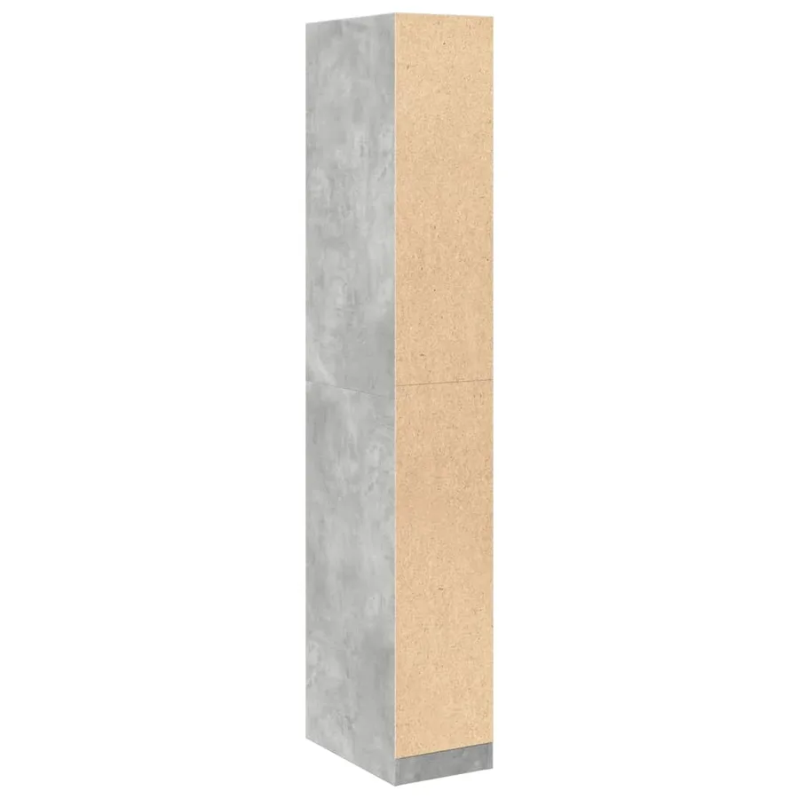 Garde-robe gris béton 30x50x200 cm bois d'ingénierie - 6