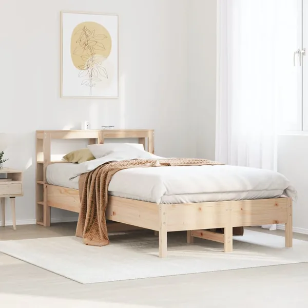 Cadre de lit sans matelas 90x200 cm bois de pin massif