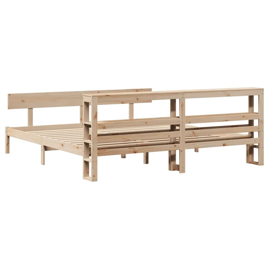 Cadre de lit sans matelas 180x200 cm bois massif de pin - 6