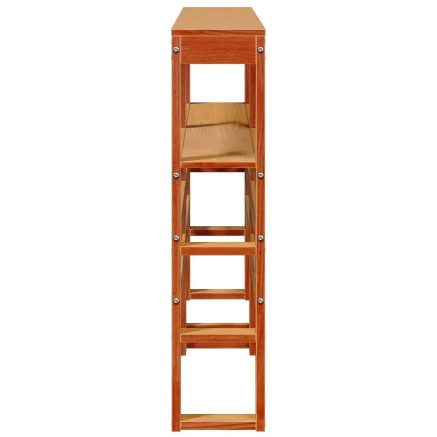 Tête de lit avec étagères marron cire 150 cm bois massif de pin - 5