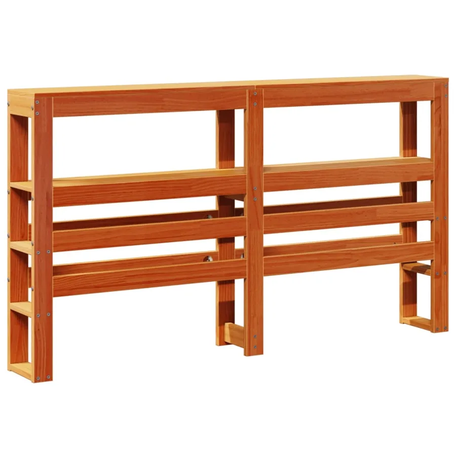 Tête de lit avec étagères marron cire 150 cm bois massif de pin - 6