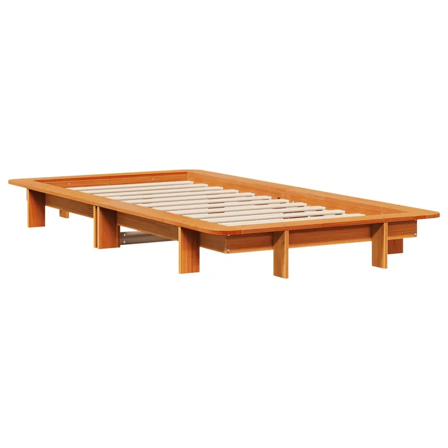 Cadre de lit sans matelas cire marron 90x190 cm bois pin massif - 3