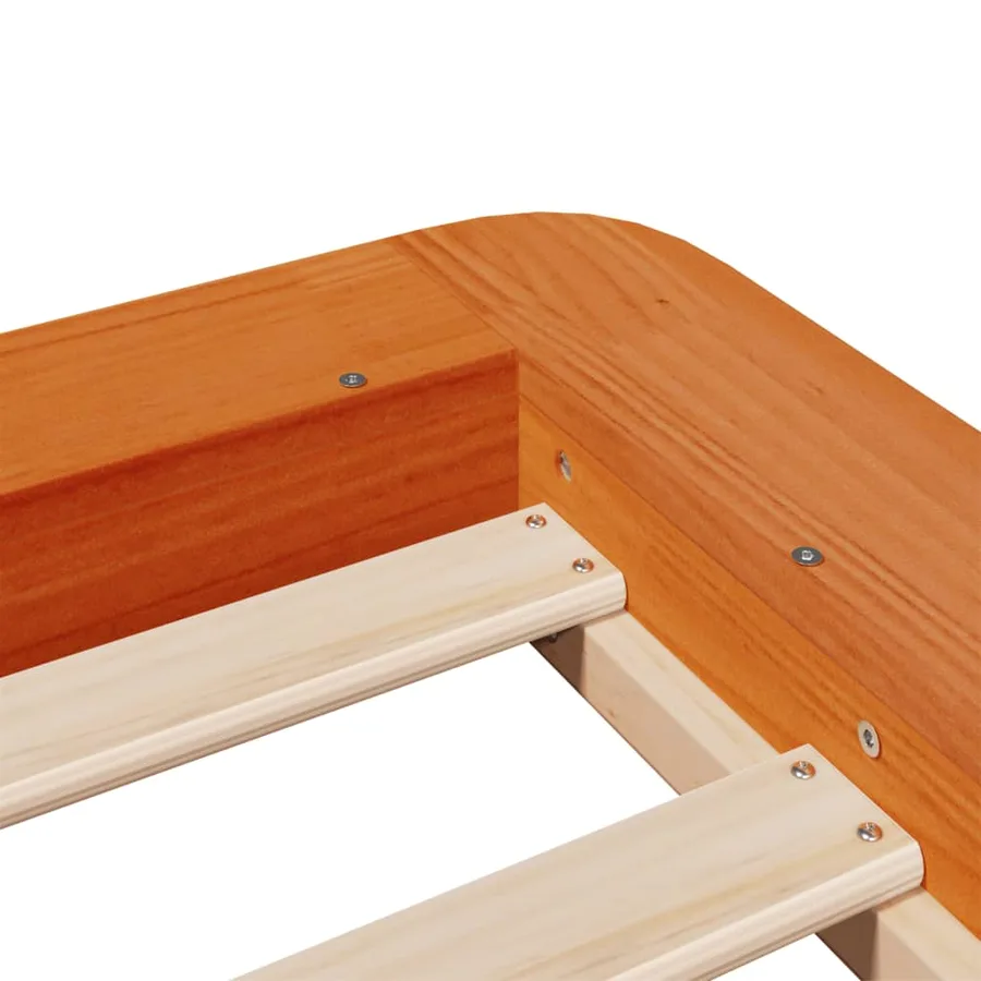Cadre de lit sans matelas cire marron 90x190 cm bois pin massif - 7