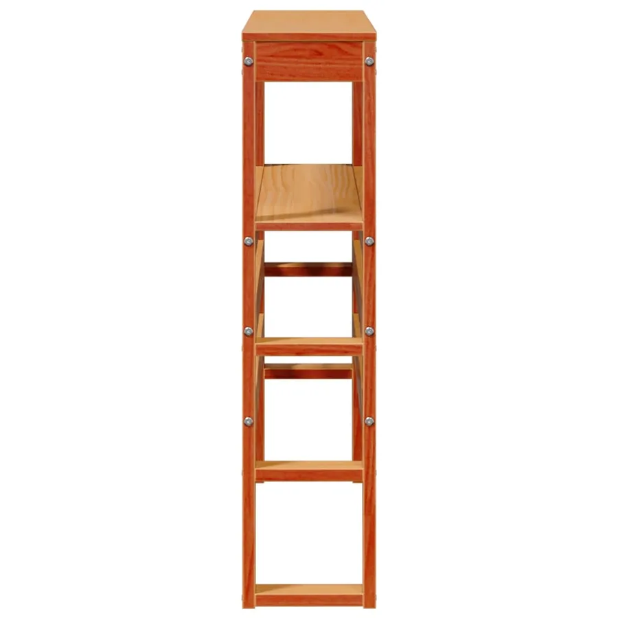 Tête de lit avec étagères marron cire 100 cm bois massif de pin - 5