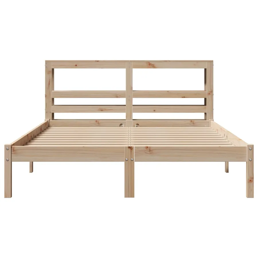 Cadre de lit sans matelas 140x190 cm bois de pin massif - 4