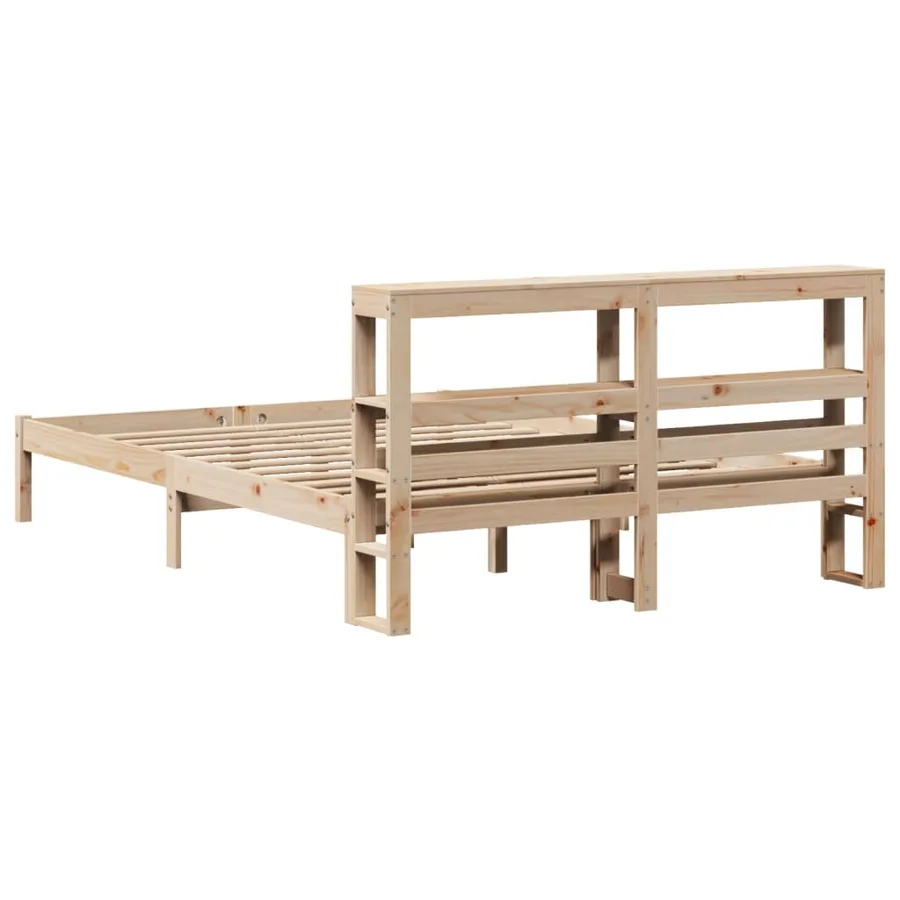 Cadre de lit sans matelas 140x190 cm bois de pin massif - 6