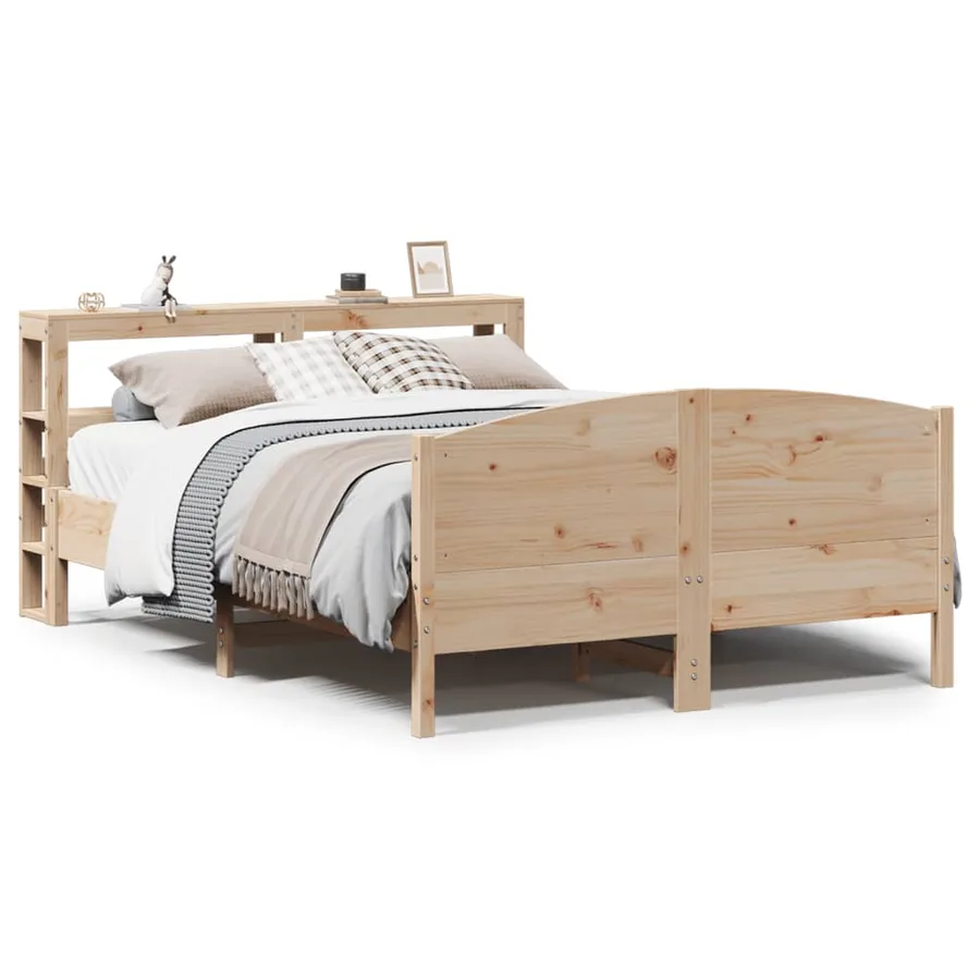 Cadre de lit sans matelas 140x190 cm bois de pin massif - 2