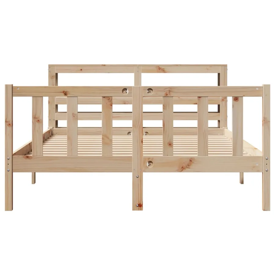 Cadre de lit sans matelas 140x200 cm bois massif de pin - 4