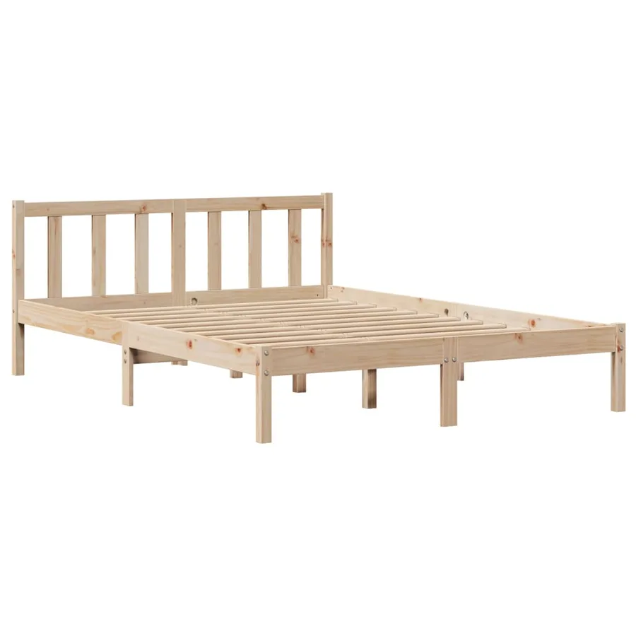 Cadre de lit sans matelas 140x200 cm bois massif de pin - 7