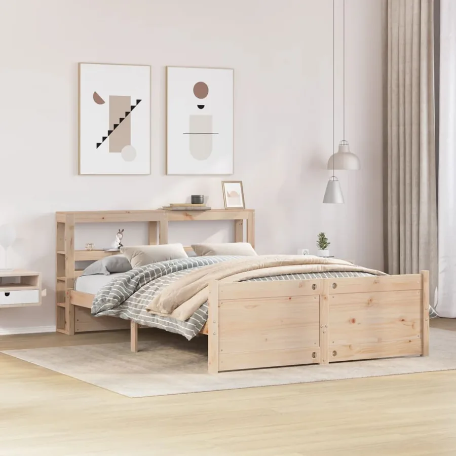 Cadre de lit avec tête de lit sans matelas 140x190 cm