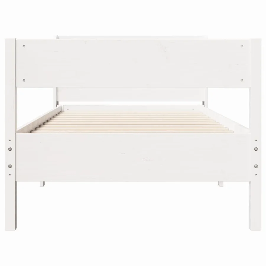 Cadre de lit sans matelas blanc 90x190 cm bois de pin massif - 4