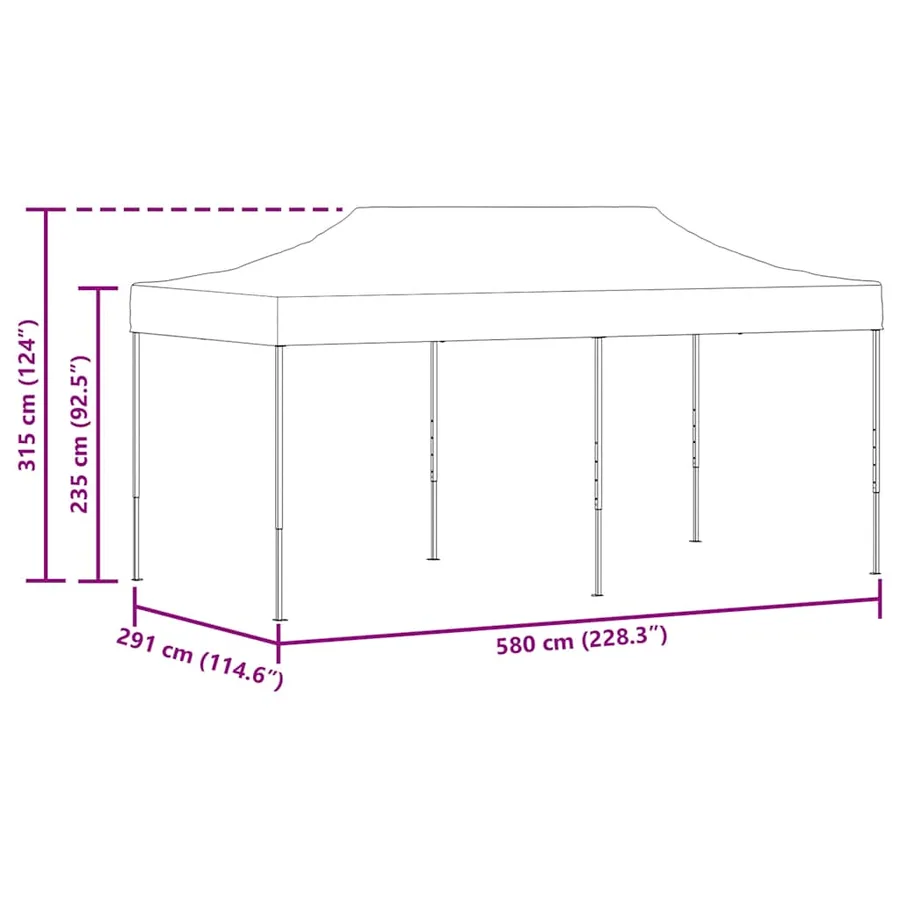 Tente de réception pliable 3 x 6 m Anthracite - 16