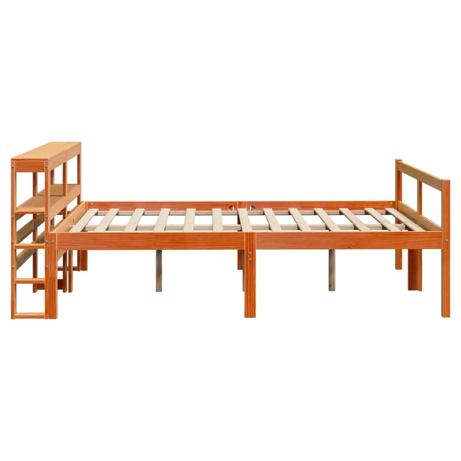 Cadre de lit et tête de lit sans matelas cire marron 150x200 cm - 5
