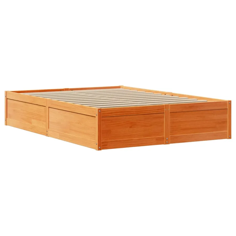 Cadre de lit et tête de lit cire marron 150x200 cm bois de pin - 5