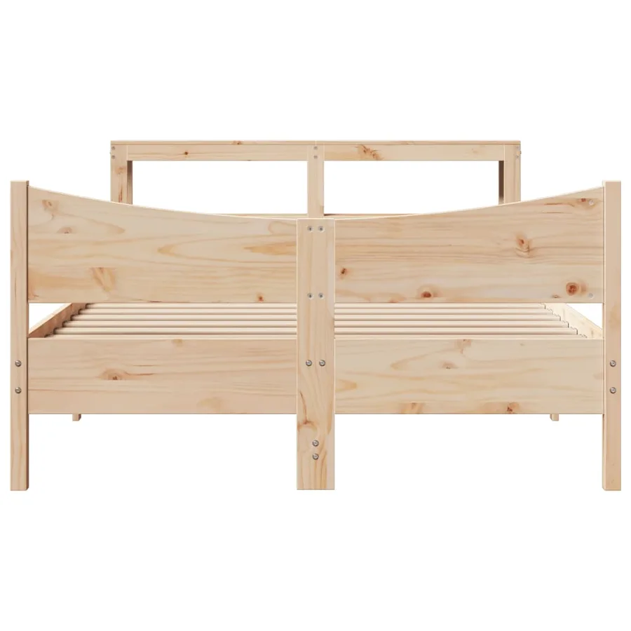 Cadre de lit avec tête de lit 140x200 cm bois de pin massif - 4