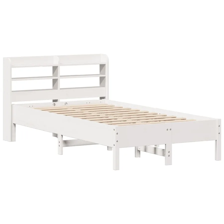 Cadre de lit sans matelas blanc 90x200 cm bois de pin massif - 3