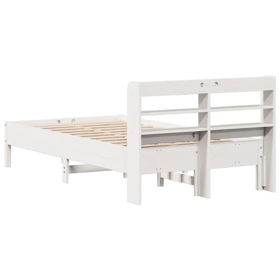 Cadre de lit sans matelas blanc 90x200 cm bois de pin massif - 6