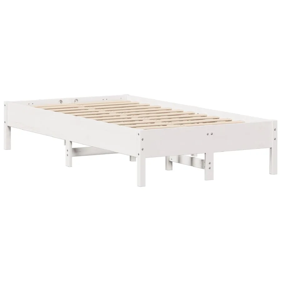 Cadre de lit sans matelas blanc 90x200 cm bois de pin massif - 7