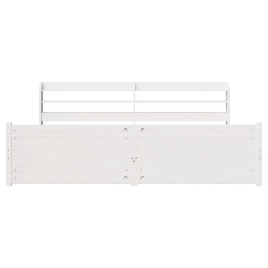 Cadre de lit avec tête de lit sans matelas blanc 180x200 cm - 6