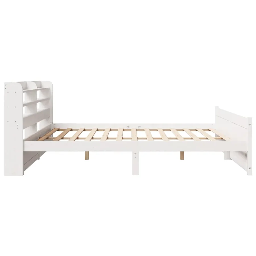 Cadre de lit avec tête de lit sans matelas blanc 180x200 cm - 7