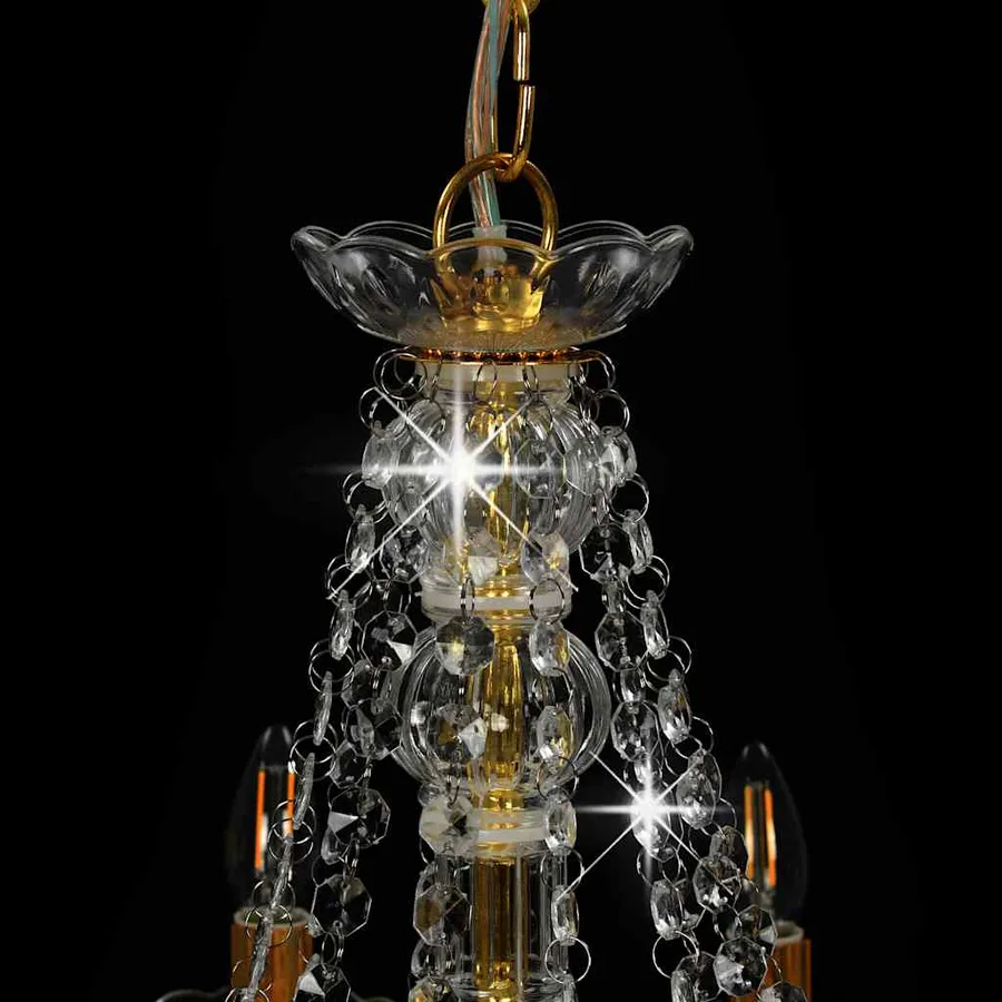 Lustre avec perles Doré 12 ampoules E14 - 5
