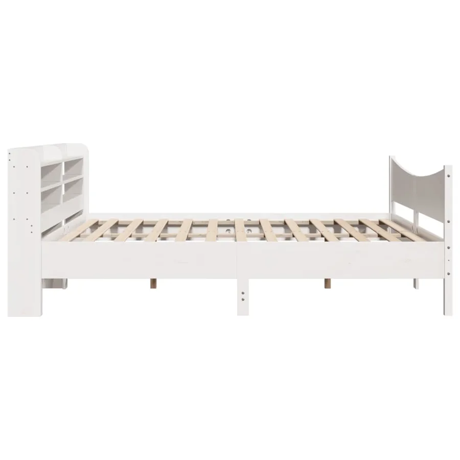 Cadre de lit et tête de lit blanc 180x200 cm bois de pin massif - 7