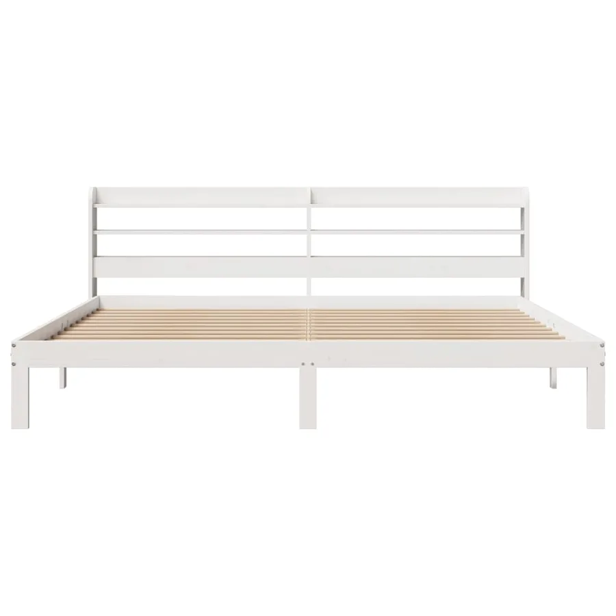 Cadre de lit avec tête de lit sans matelas blanc 180x200 cm - 4
