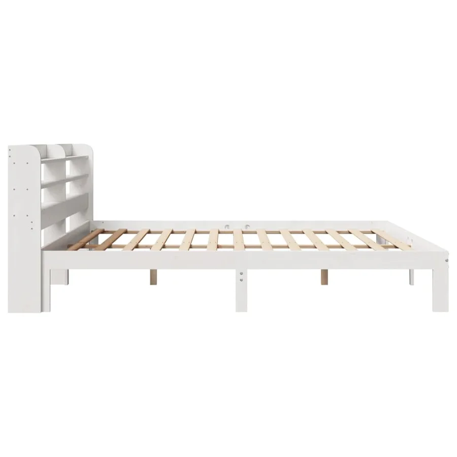Cadre de lit avec tête de lit sans matelas blanc 180x200 cm - 5