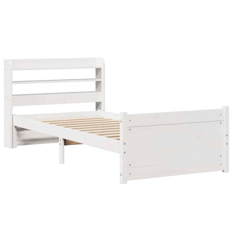 Cadre de lit avec tête de lit sans matelas blanc 90x200 cm - 3