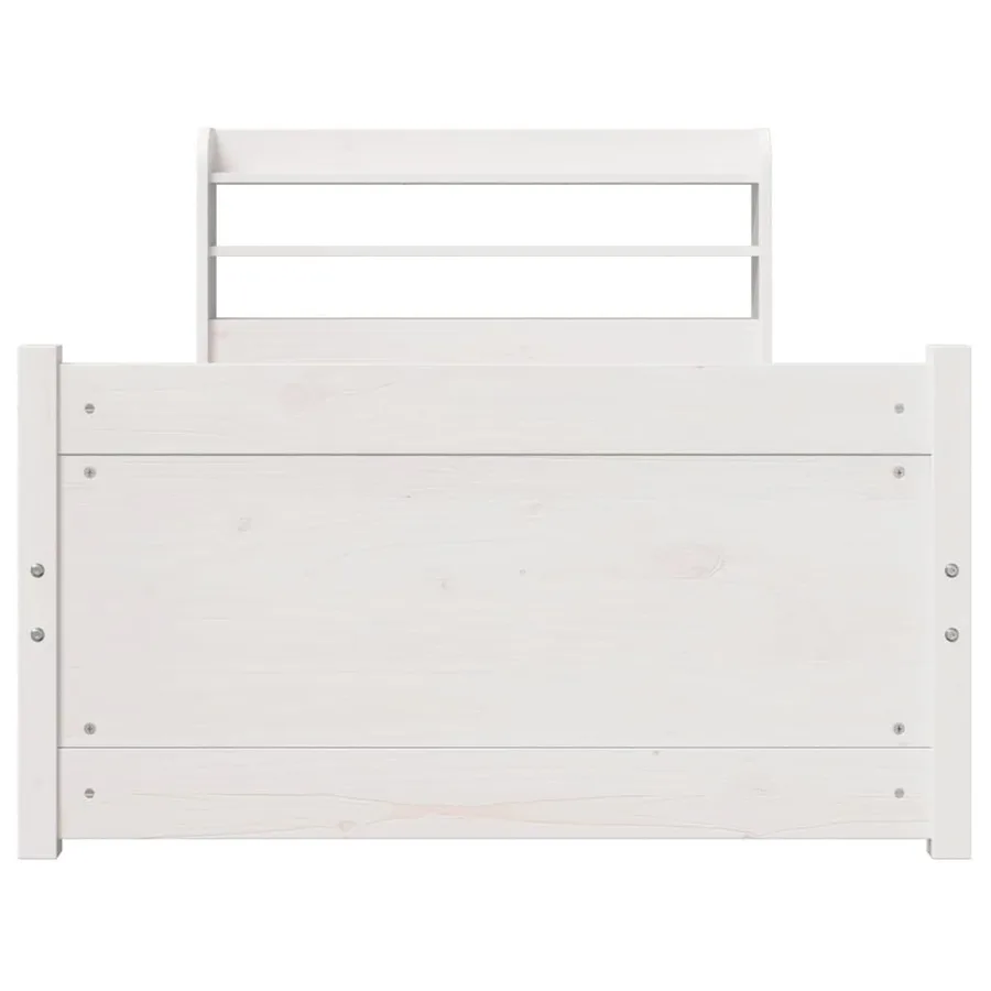 Cadre de lit avec tête de lit sans matelas blanc 90x200 cm - 4