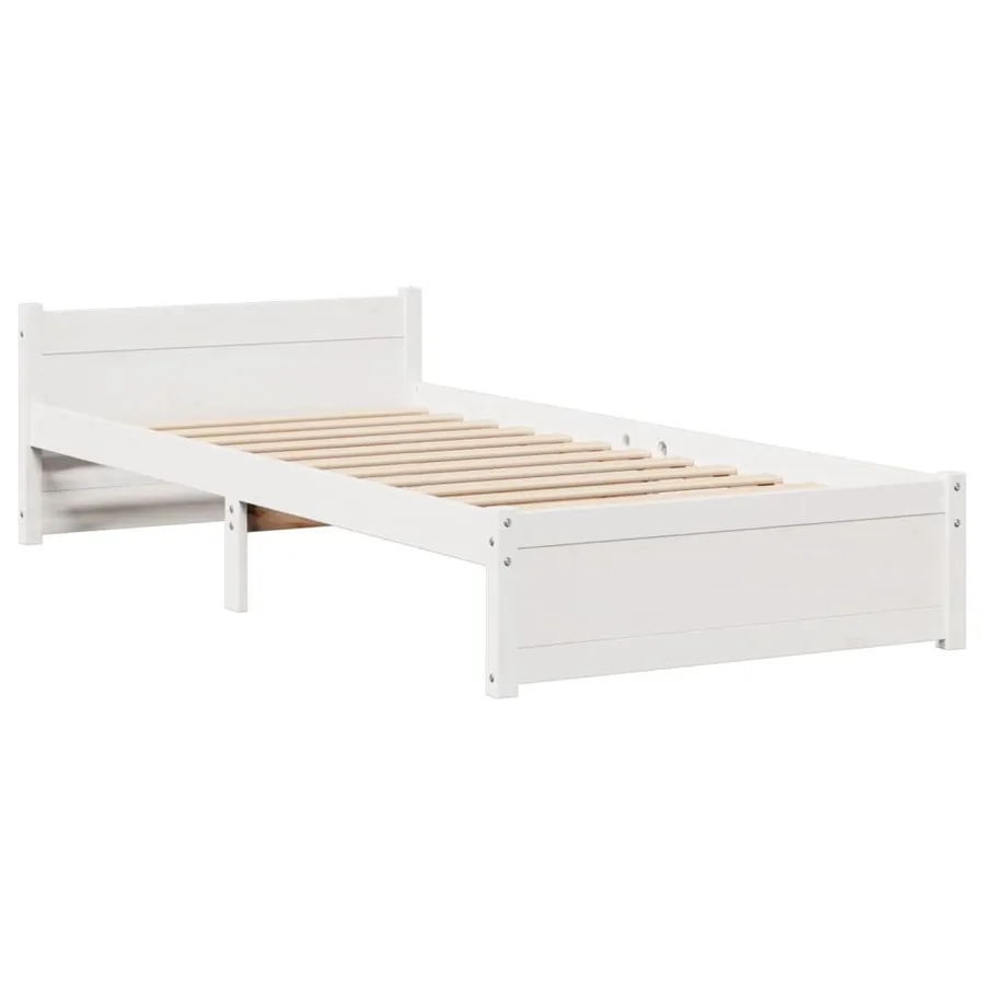 Cadre de lit avec tête de lit sans matelas blanc 90x200 cm - 5