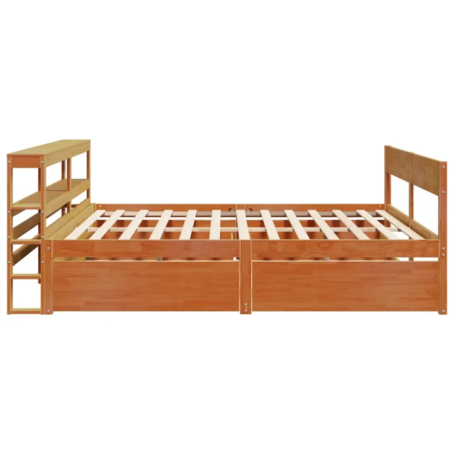 Cadre de lit sans matelas cire marron 180x200cm bois pin massif - 7