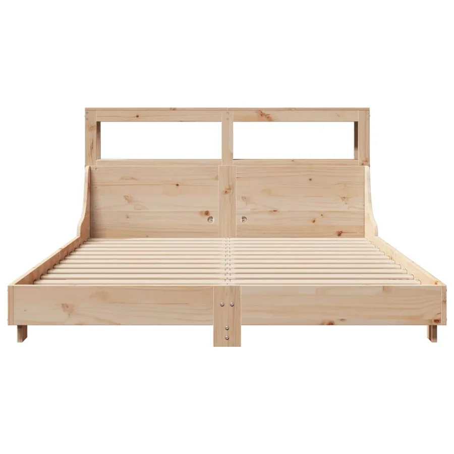 Cadre de lit sans matelas 140x190 cm bois de pin massif - 4