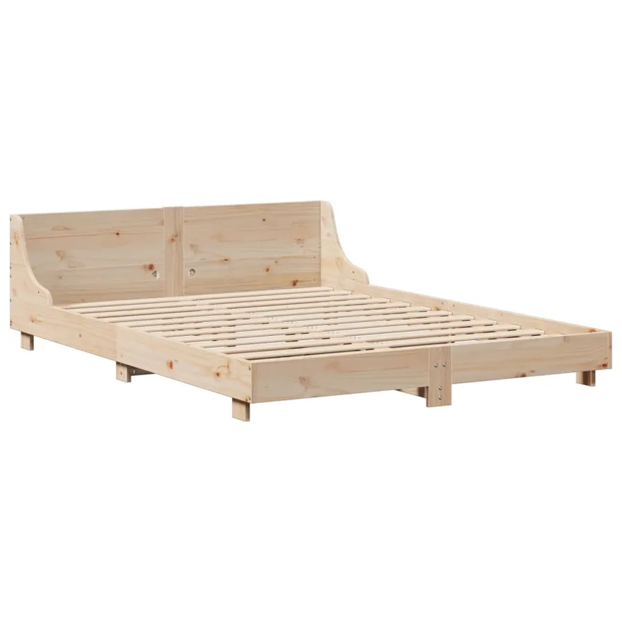 Cadre de lit sans matelas 140x190 cm bois de pin massif - 7