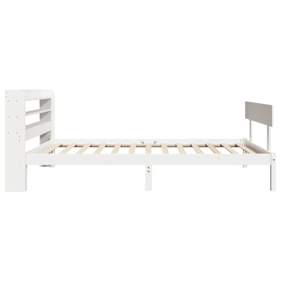 Cadre de lit sans matelas blanc 90x190 cm bois de pin massif - 5