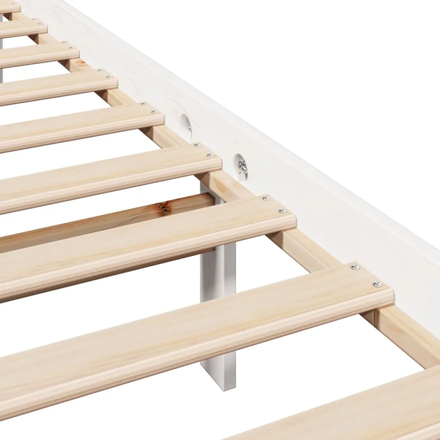 Cadre de lit sans matelas blanc 90x190 cm bois de pin massif - 9