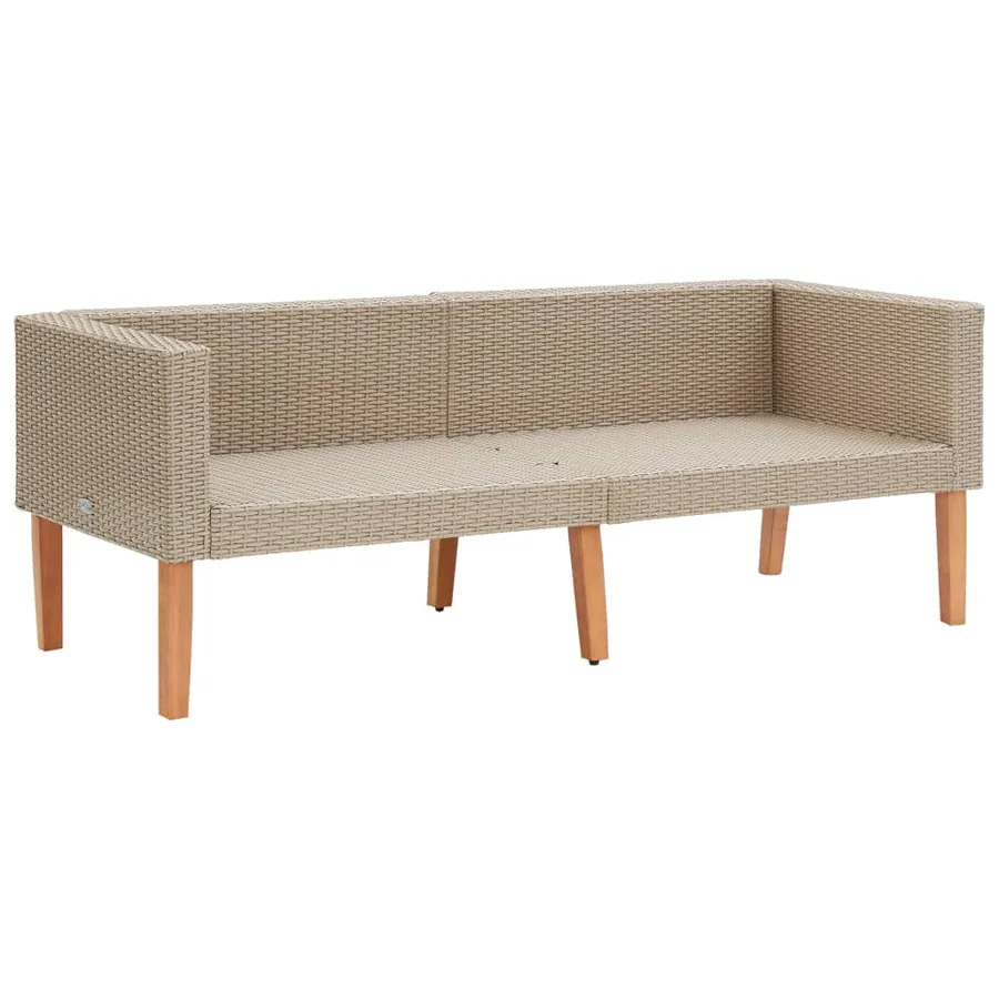 Salon de jardin 2 pcs avec coussins Résine tressée Beige - 4