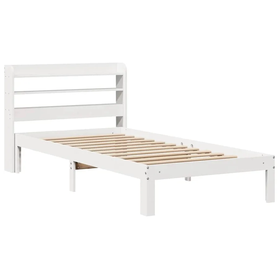 Cadre de lit avec tête de lit sans matelas blanc 90x200 cm - 3