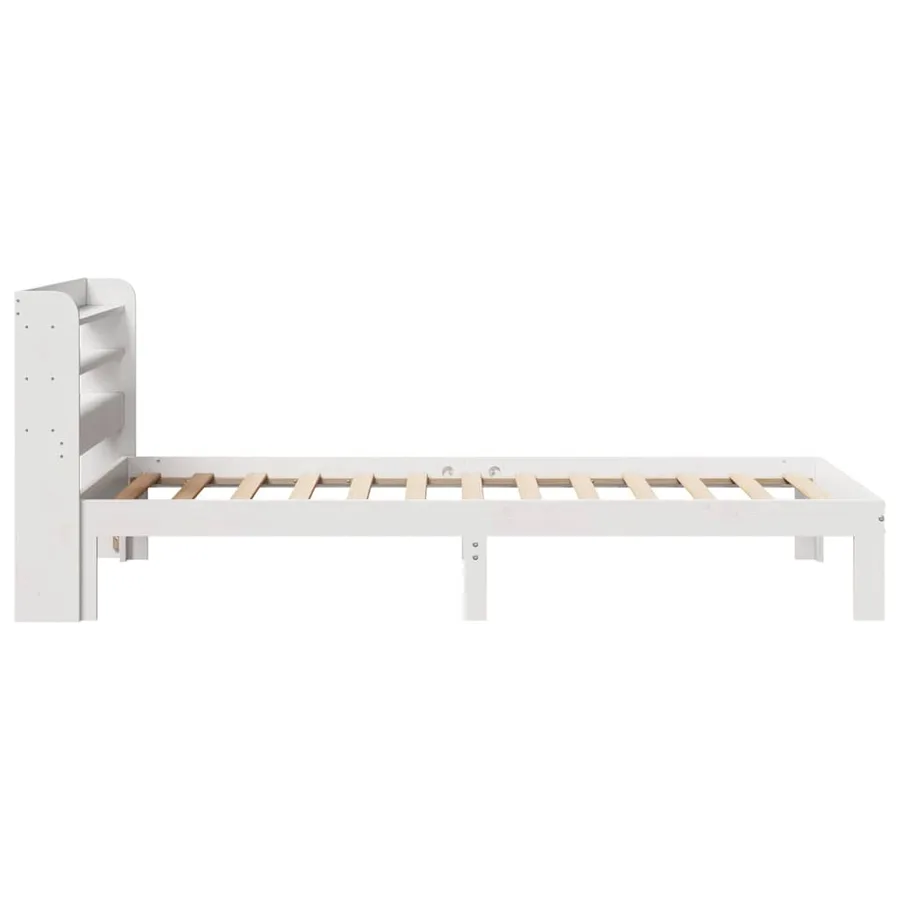 Cadre de lit avec tête de lit sans matelas blanc 90x200 cm - 5