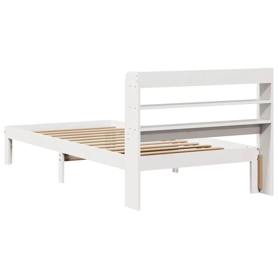 Cadre de lit avec tête de lit sans matelas blanc 90x200 cm - 6