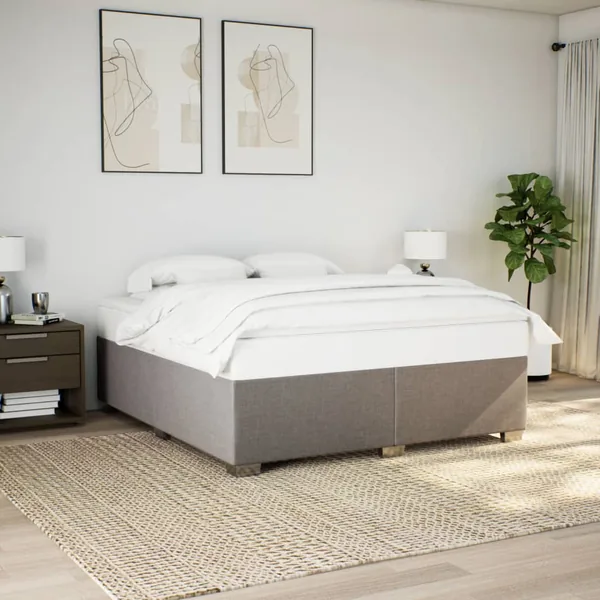 Cadre de lit sans matelas taupe 180x200 cm tissu